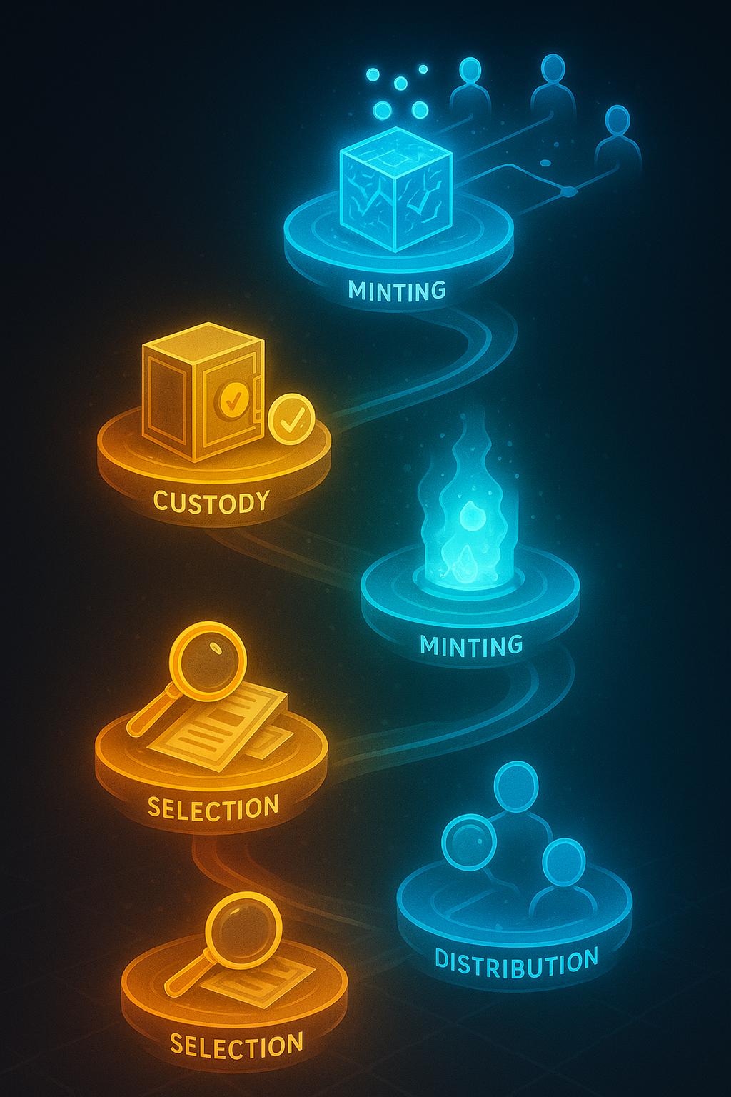 RWA tokenization 5-step process flowchart on blockchain